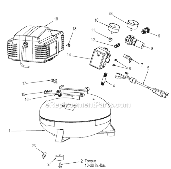 Page A Diagram and Parts List for C2000-WK Type 0 Porter Cable Compressor